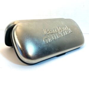 Vtg JEAN PAUL GAULTUER Brushed metal Eyeglass Sunglass Hard Case Unisex